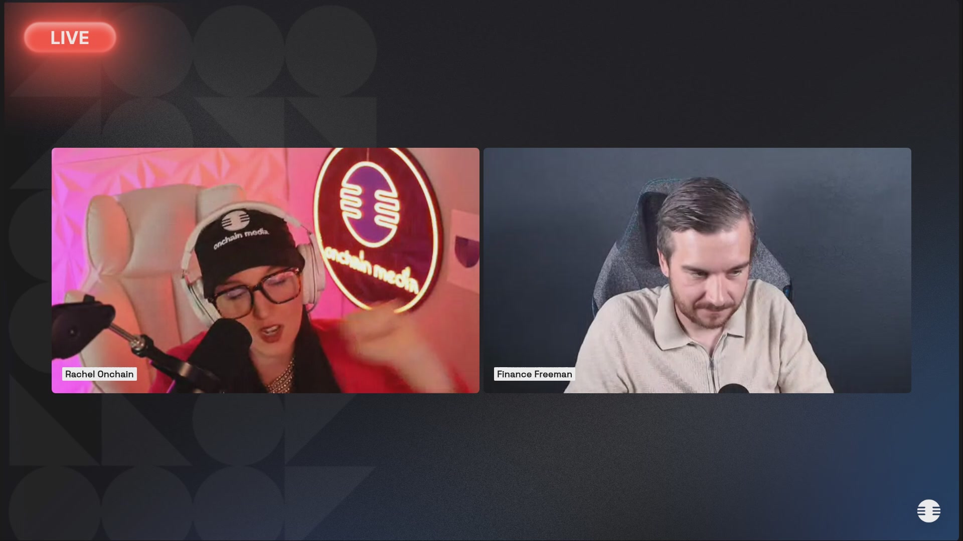 The image shows a computer screen with two people's faces, one of whom appears to be a man wearing glasses and a hat, while the other person has their face obscured by a neon sign that says "Live". The background of the image is black, which contrasts with the white text on the screen. The post seems to be promoting a contest or giveaway related to social media platforms like Twitter and Instagram.