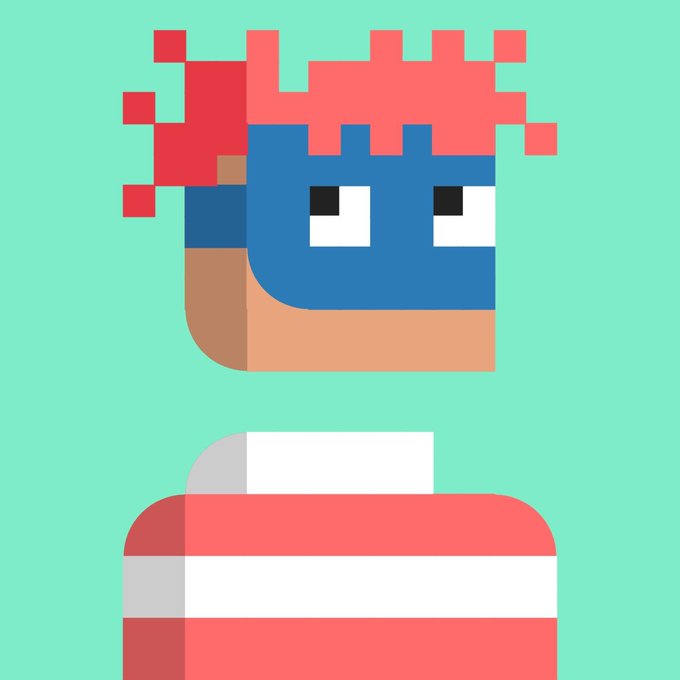 A pixel art character with red spiky hair, a blue mask, and a red and white striped shirt is featured. The cartoon image fits the post's reference to the Funkers NFT project, complementing the message about submitting wallets for a whitelist via a Google Form.