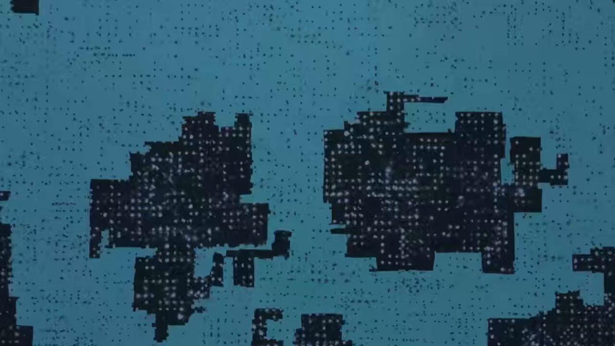 The image shows a close-up view of two black and white squares, each containing numerous small dots or lines that create an intricate pattern. The squares are positioned next to each other, with their edges touching. The background appears to be a light blue color, which contrasts with the dark squares and makes them stand out more prominently. The image also contains text that reads "LIVE FROM THE UNICORN FACTORY".