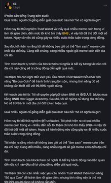 Screenshot of a Vietnamese conversation thread on X with a crypto discussion thread between 'CZ' and 'trader_nhat' discussing market entries around $0.0030.