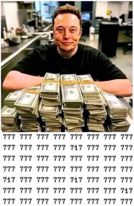 Image showing a smiling man at a desk behind stacks of banded cash, positioned above repeated Hebrew text characters.