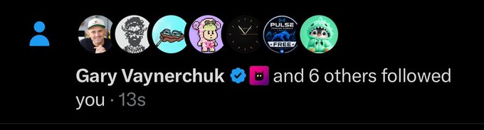 ids of people followed on a social media platform are displayed, including Gary Vaynerchuck and the number 6.