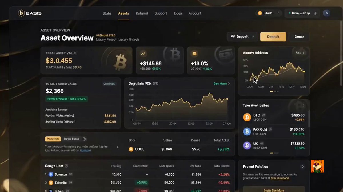 The image features a website's dashboard, which provides an overview of Bitcoin mining operations. The dashboard displays various data points, including a graph that shows Bitcoin prices over time. The text within the image indicates that the platform is asset-backed, meaning it supports the creation and management of digital assets in the form of Bitcoins. This type of infrastructure could be beneficial for users seeking to mine or invest in Bitcoin due to its potential growth and popularity as an alternative to traditional currency.