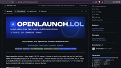 A screenshot of the OpenLaunch.lol website on the DappRadar platform, listing it as a launchpad on the Polygon network with a low safety score of 7%.