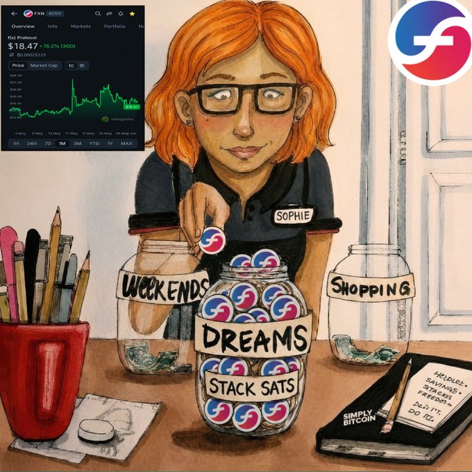 The image features an orange-haired woman with glasses sitting at a desk surrounded by various items such as pens, pencils, and books. She is holding a jar filled with coins and has a book open next to her. The desk also contains a cup of coffee and a red mug. In the background, there are two jars on the desk - one containing coins and another possibly containing more coins or other small items. A computer monitor can be seen in front of the woman as well.