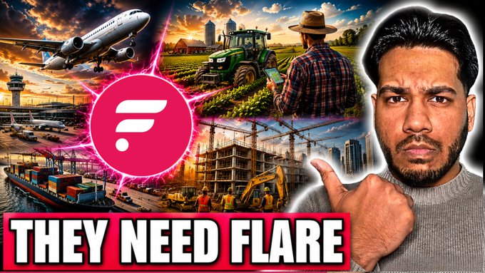 This image highlights the Flare Networks logo alongside scenes of aviation, agriculture, construction, and shipping, with the text overlay "THEY NEED FLARE." This visually represents how Flare's technology is poised to impact major industries.