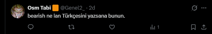 "You got banned for your tone, and this is a bearish situation. Its Turkish: You took a downward path from my profile...". The post contains information about a Twitter account with an offensive post made by its owner. The image emphasizes the seriousness of the ban and the negative sentiment that led to it.
