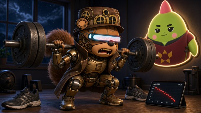 A steampunk-styled bear in ornate golden armor struggles to lift a heavy barbell while wearing a glowing sleep-tracking headset, accompanied by a green Sleep Coach mascot and a tablet displaying a sleep graph dated 09/21 with the name "LOSER." The image illustrates the post's theme of ignoring poor sleep data (a 71 score) and pushing through a workout anyway, only to have the legs fail mid-set.