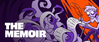 The Memoir logo appears over a cartoon illustration of a frantic character tangled in purple tentacles, symbolizing the chaotic and overwhelming entry into crypto. It visually reinforces the post's theme of feeling like an outsider diving into the market during a bearish period, surrounded by confusion and uncertainty despite arriving late.