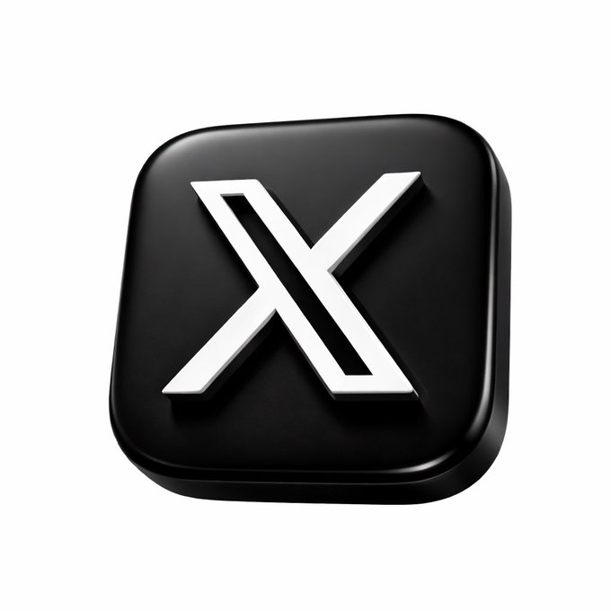 A glossy black rounded-square app icon featuring a bold white letter "X" in the center, resembling the X (formerly Twitter) logo.
