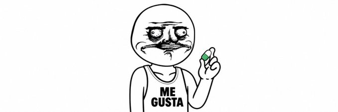 A classic "Me Gusta" rage comic meme featuring the iconic grimacing face character wearing a tank top labeled "ME GUSTA" and holding a green pill, paired with the caption "Let the pump begin — OG meme since 2010 — $MEGUSTA" to evoke nostalgic humor around the $MEGUSTA token.