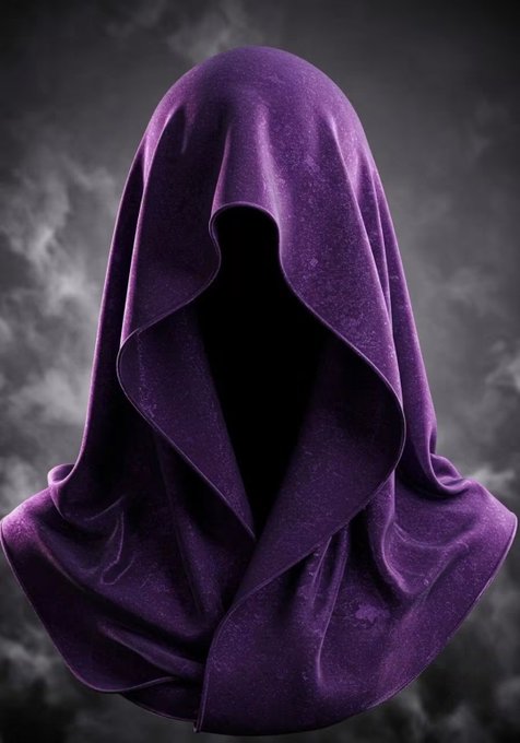 A mysterious figure shrouded in a flowing purple hooded cloak stands against a dark, cloudy backdrop, with the deep purple fabric draped to conceal the face entirely, creating an air of secrecy. This anonymous, shadowed figure symbolizes the hidden and undisclosed nature of the crypto transformation leaks referenced in the post, representing the enigmatic and veiled world of Pi Network developments and Central Bank Digital Currency (CBDC) moves like the Digital Euro.