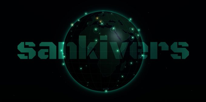 The image features a logo with a green globe surrounded by small lights, which are likely representing stars or other celestial bodies. The text "Sankivers" is written below the globe, indicating that this is a tech-related company. The background of the image is black, and there's some text in white at the bottom right corner, but it doesn't seem to be directly related to the main subject of the logo or the post.