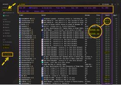 A leaderboard screenshot from Polymarket highlighting "ArbTraderRookie" as the #1 ranked sports trader with a 98.3% win rate, $45,035 PNL, and $3.4M+ in volume, with yellow circles emphasizing the username and top ranking. The image visually confirms the post's claims about ArbTraderRookie's exceptional trading performance and status atop the sports category.