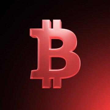 The image displays a glowing red Bitcoin (₿) symbol on a dark background, visually representing $BTC. This ties directly to the post about Kalshi traders pricing a 75% chance of Bitcoin reaching $50,000 before hitting $100,000, using the iconic logo to anchor the cryptocurrency theme.