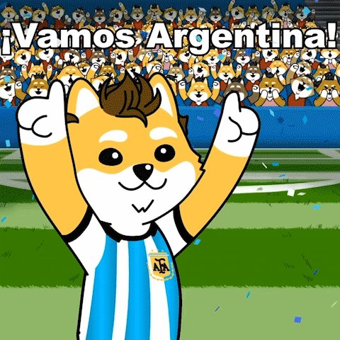 lloros, the mascot of Uruguay's soccer team, waves with arms raised and thumbs up against a backdrop of confetti and a crowd of cheering fans.