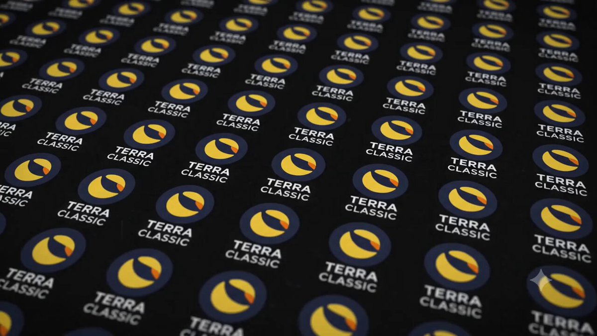 The image features a black background with yellow circles scattered across it, each containing the word "Terra Classic" written in white letters. These circles are arranged in various sizes and positions, creating an interesting visual effect. The text "LUNC Is Powerful" is also present on the image.