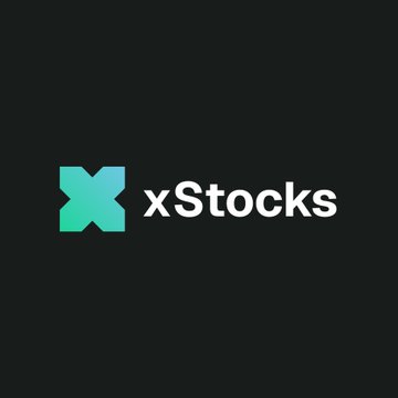 The image displays the xStocks logo, featuring a teal "X" icon alongside the white text "xStocks" on a dark background, representing the tokenized stock platform whose holders will gain proxy voting capabilities through a new partnership between Kraken parent Payward and Broadridge.