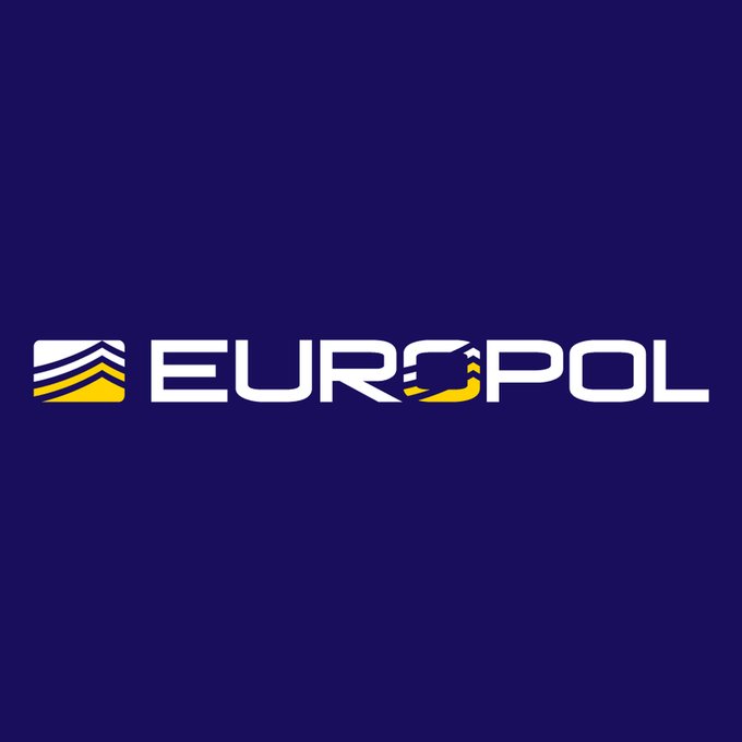 The Europol logo, featuring its distinctive blue and yellow emblem alongside the agency's name in white lettering, is displayed against a dark blue background. The image accompanies news that Europol has assessed the quantum computing threat to cryptocurrencies as manageable, noting that exposed wallet keys—not blockchains themselves—are the real vulnerability, and reassuring that quantum-capable computers capable of breaking encryption do not yet exist.
