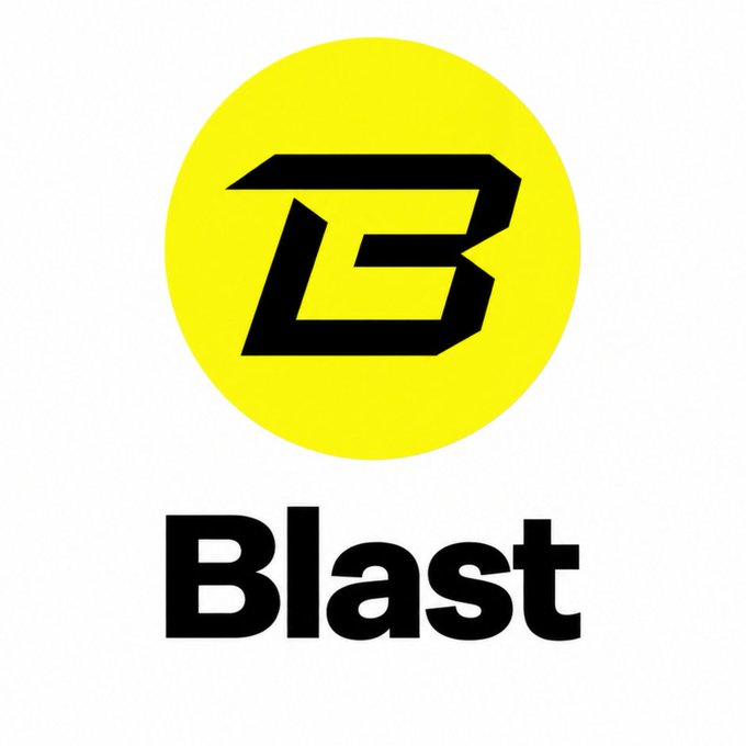 A logo featuring a stylized black 'B' inside a bright yellow circle, with the word 'Blast' written in bold black letters below it.