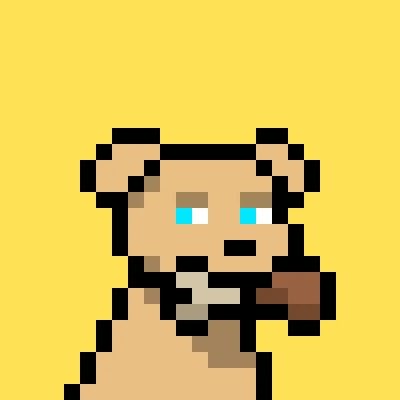 Pixel art of a bearded character smoking a pipe against a yellow background.