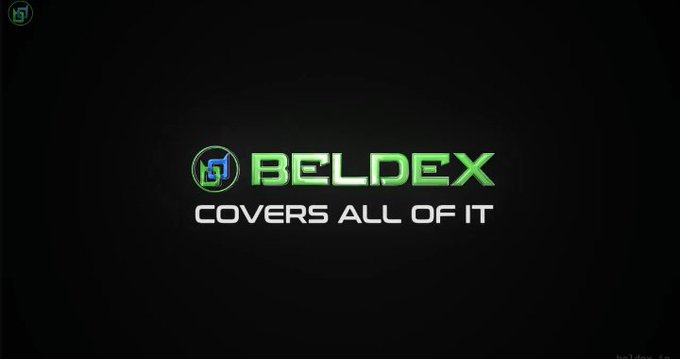 A dark promotional graphic displaying the Beldex logo with the text 'BELDEX COVERS ALL OF IT' in green and white lettering, along with the URL 'beldex.io' in the corner.