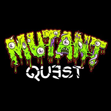 A stylized horror-themed graphic features the dripping green slime text 'SLIME QUEST' with cartoon eyes and a fanged monster face against a black background.