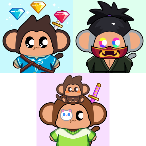 Three cute cartoon chimpanzee NFT characters from the Chimperz collection are displayed, with the bottom image showing three chimps stacked atop one another, symbolizing the "3 Chimpers" mentioned in the migration announcement celebrating 70.8% progress toward the 5,555 NFT goal.
