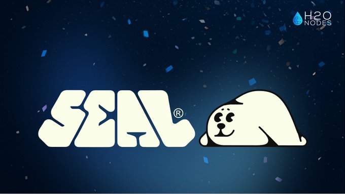 The image features a logo for a company named "Seal" with a cartoon polar bear sitting on its back, surrounded by confetti. The text above the logo reads "SEAL", while below it says "Seal MPC". Below this, there is a caption that reads "We're supporting Seal MPC! Builders on Seal now choose between independent key servers, MPC committees, or a combination of both."