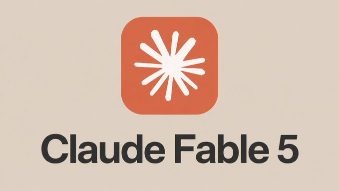 The logo for 'Claude Fable 5' displayed as an orange rounded square icon with a white starburst/floral design on a beige background.