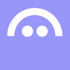 The image shows a stylized white icon of a face with an arched eyebrow shape and two circular eyes on a lavender background, resembling the Aave protocol logo. It visually represents the Aave brand discussed in the news about Aave V4's active loans nearing $150 million and approaching an all-time high.