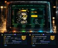 A dark, futuristic interface displays 'S. CLUB' text alongside a list of usernames and avatars.