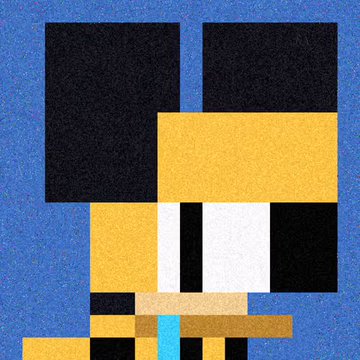 A pixel art portrait of a character with black hair, a yellow beanie, and blue clothing on a blue background, matching the username "PARANOID" from @CreepKids_eth.