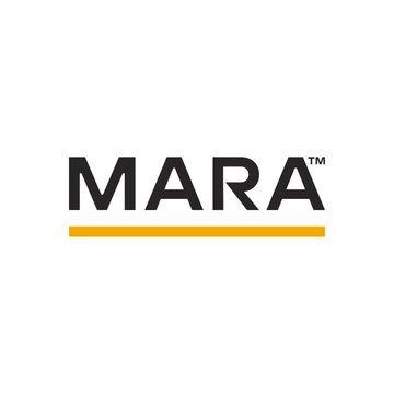 A logo featuring the bold black text "MARA" with a trademark (™) symbol, underlined by a thick yellow bar. The image represents MARA Holdings, the Bitcoin mining company mentioned in the post that pledged 18,750 BTC to back $600 million in new loans.