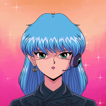 An anime-style character with long blue hair, a headset, and an earring is shown against a sparkly pink gradient background. The image appears to be a profile picture introducing a new social media account called "SSDefenders," with the character's headset and confident expression suggesting a tech, streaming, or gaming persona.
