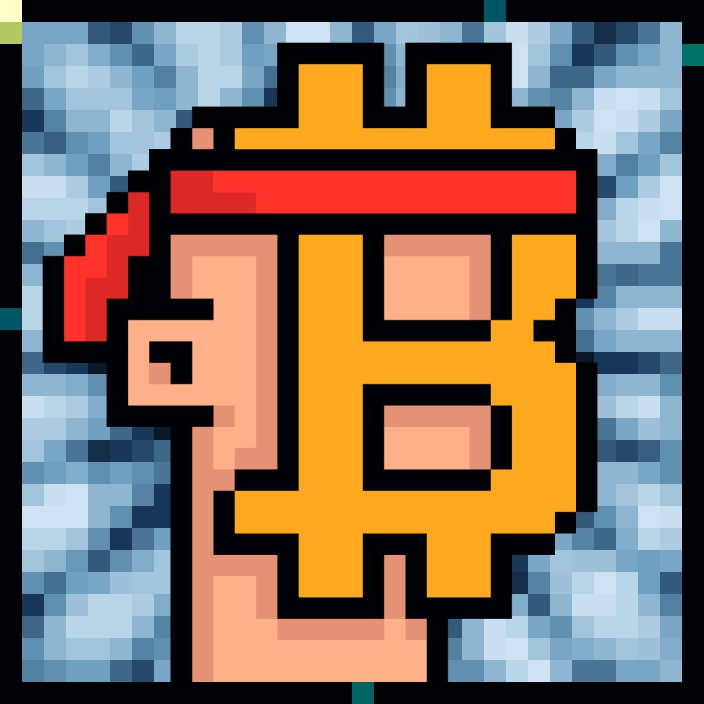 The image features a cartoon-like depiction of a person wearing a red bandana, with an orange "B" symbolizing Bitcoin written below their head. The caption reads "GM Trippers Friday in the Pixel Trip = new characters". This suggests that the image is related to a discussion or promotion about Bitcoin and its value, possibly as part of a social media post or advertisement campaign.
