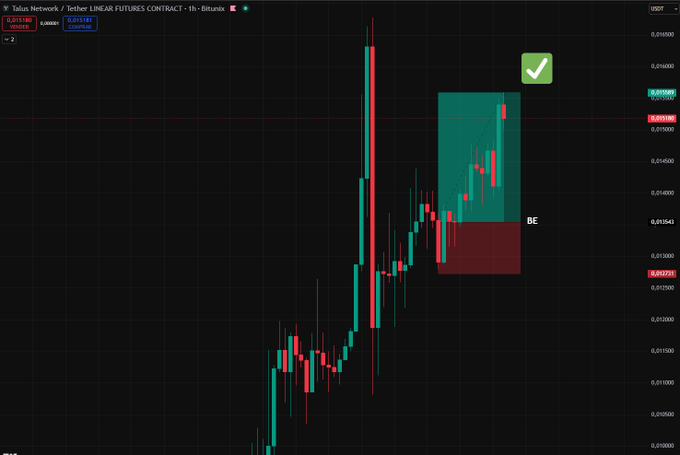 The image shows a graph with lines indicating various stock market indicators such as price movements, trends, and volumes over time. The largest upward trend line appears to be for a particular cryptocurrency or altcoin, and a green rectangle indicates its status as being in "red" on the chart. There is also a checkmark showing an upwards movement. 

The caption explains the market scenario: there are spots opening up (or prices moving) and shows a price trend for a specific altcoin. The overall condition of the market appears to be favorable, with positive indicators suggesting possible gains in value or interest from investors.