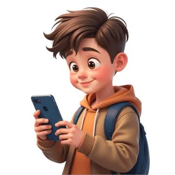 The image features a cartoon boy holding a cell phone with both hands while wearing an orange shirt and a backpack. The caption above the image reads "Happy weekend, CT Mindshare is earned at @wallchain through thoughtful discussions, valuable insights, and consistent participation. Over time, consistency compounds into recognition, and sustained contribution builds lasting influence".