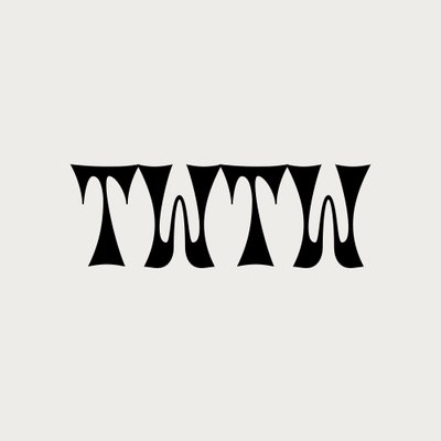 A simple graphic showing six black, stylized shapes that resemble letters or abstract forms against a light gray background.