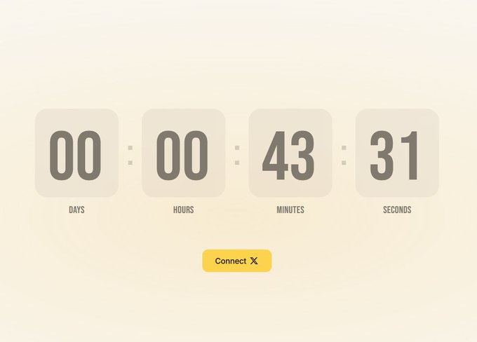 A countdown timer displays "00:00:43:31" with labels for DAYS, HOURS, MINUTES, and SECONDS above a yellow "Connect" button, indicating approximately 43 minutes remaining until the Trenches launch at tren.ch.