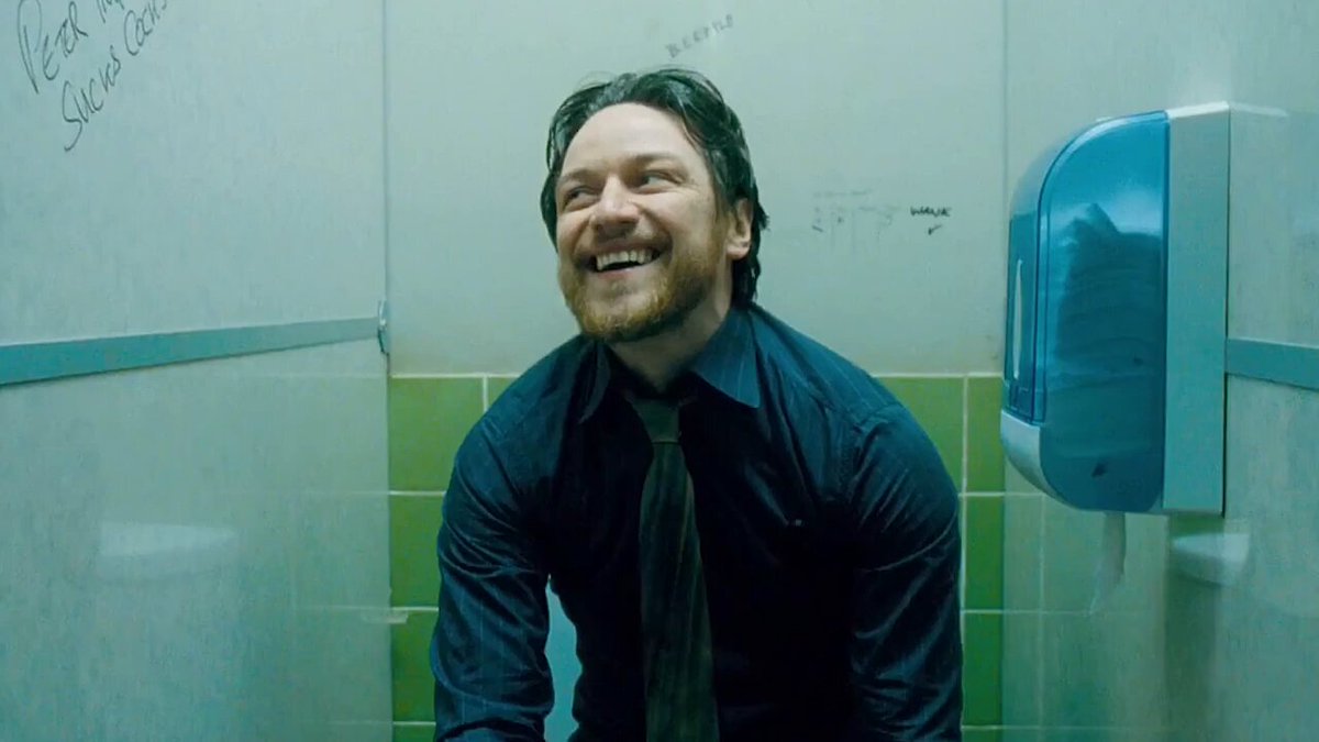 The image features a man wearing a blue shirt, tie, and smiling while sitting in a bathroom stall with a toilet paper dispenser next to him. The caption reads "Solana maxis realizing they could have fullported HYPE and made generational wealth instead of doubling down on SOL for 9months". This suggests that the movie portrays a humorous or satirical take on the character Solana, who is portrayed as a rich man in the film.