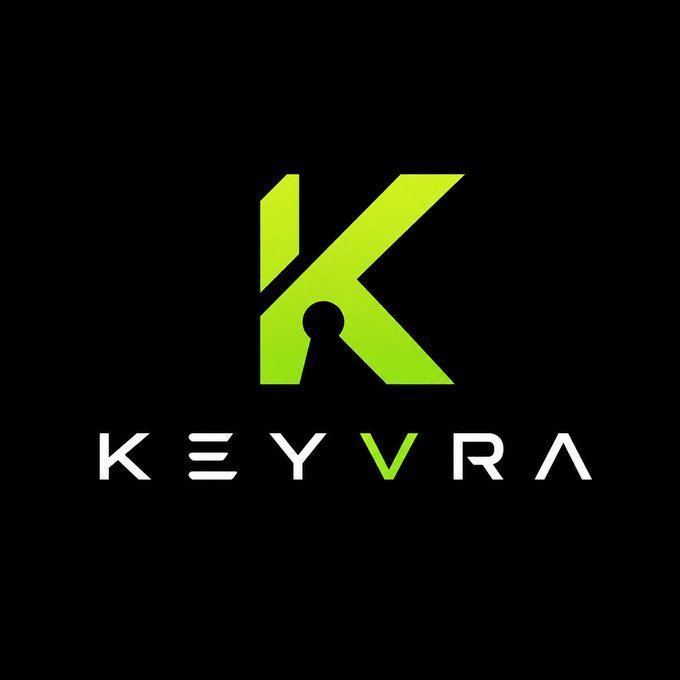 The image displays the "KEYVRA" logo, featuring a stylized green keyhole-and-letter-K emblem above the brand name in a modern, minimalist font against a black background. This visual branding accompanies the announcement of Keyvra's launch on Robinhood Chain as a staking token with holder-focused buybacks and no presale or team allocation.