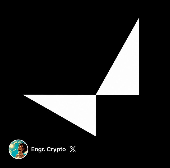 A graphic featuring a large white geometric logo on a black background, with a profile icon and the text 'Engr. Crypto X' in the bottom left.