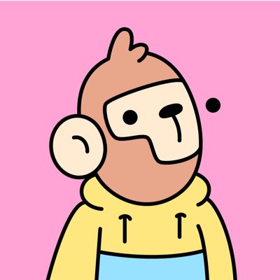 A cartoon illustration of a bear wearing a yellow hoodie, blue overalls, and large white VR goggles against a pink background.