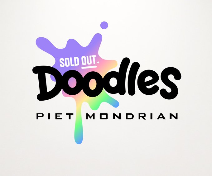 The image features a logo for a company named "Piet Mondrian". The logo consists of a white background with black text that reads "SOLD OUT Doodles Piet Mondrian", which indicates that the company has recently released their products or services, specifically related to doodling and art. The post also mentions that there are extractors in this space but does not provide any specific details about what these extractors are.