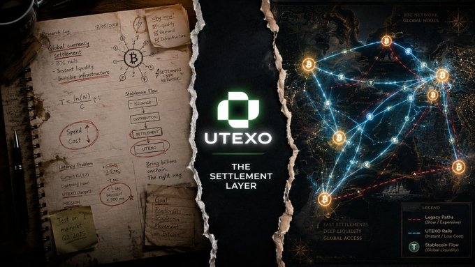 The image features a poster with two distinct sections, one being a book titled "The Set Layer" and another showing a map of Bitcoin transactions. The book section displays a drawing of a book and a pen, while the Bitcoin map shows a network of blue lines connecting various points on it. The text in the image reads: "Focus on what is in the image and how it relates to the post".