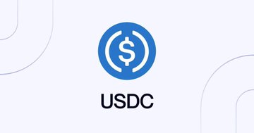 The image displays the USDC stablecoin logo and ticker symbol, visually representing the digital currency that Samsung has integrated as a native payment feature directly into Galaxy smartphones for sending, receiving, and topping up balances.