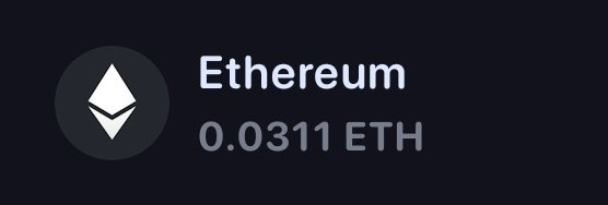 A dark-themed graphic displays the Ethereum logo alongside the text "Ethereum" and "0.0311 ETH," illustrating the crypto balance referenced in the post about purchasing an NFT with 0.03 ETH.
