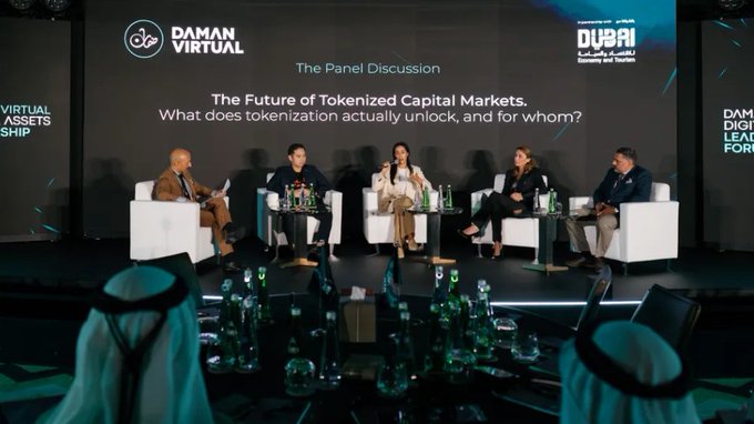 The Panel Discussion: 'The Future of Tokenized Capital Markets. What does tokenization actually unlock, and for whom?' featuring a DAMAN VIRTUAL and Dubai event panel discussion