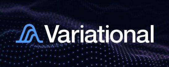 A logo for 'Variational' featuring a blue stylized 'A' symbol on a dark background with a glowing dot pattern.